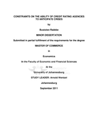 Constraints on the ability of credit rating agencies to anticipate crises