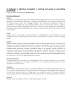 A challenge to objective perception in hearing and seeing in counselling psychology