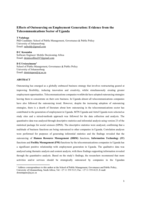 Effects of outsourcing on employment generation : evidence from the telecommunications sector of Uganda