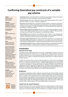 Confirming theoretical pay constructs of a variable pay scheme