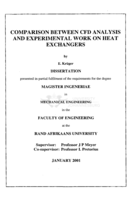 Comparison between CFD analysis and experimental work on heat exchangers