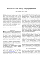 Study of friction during forging operation