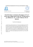 Search for heavy resonances decaying to a W or Z boson and a Higgs boson in the qq¯(t)bb¯ ﬁnal state in pp collisions at √s = 13 TeV with the ATLAS detector