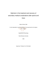 Optimism in the treatment and recovery of secondary medical complications after spinal cord injury