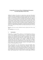 Foreign direct investment plans of multinational enterprises currently operating in South Africa