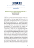 A holistic approach to the decolonisation of modules in sustainable interior design