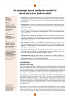 An employer brand predictive model for talent attraction and retention