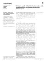 Detailed example of the identification and crystallographic analysis of a pseudo-merohedrally twinned crystal.