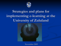 Strategies and plans for implementing e-learning at the University of Zululand