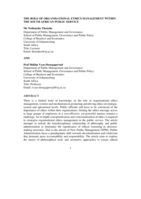 The role of organisational ethics management within the South African public service