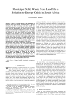 Municipal solid waste from landfills a solution to energy crisis in South Africa