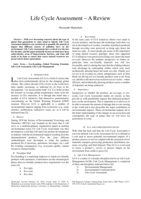 Life cycle assessment – a review