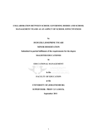 Collaboration between school governing bodies and school management teams as an aspect of school effectiveness