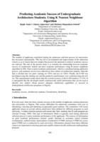 Predicting academic success of undergraduate architecture students : using k nearest neighbour algorithm