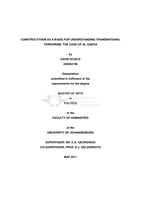 Constructivism as a basis for understanding transnational terrorism : the case of Al Qaeda