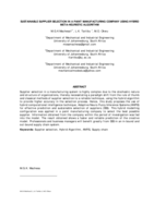 Sustainable supplier selection in a paint manufacturing company using hybrid meta-heuristic algorithm