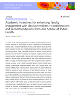Academic incentives for enhancing faculty engagement with decision-makers—considerations and recommendations from one School of Public Health