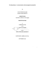 The Swiss Banks : a communication crisis management perspective