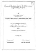 Financial engineering for civil/structural engineering projects