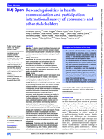 Research priorities in health communication and participation : international survey of consumers and other stakeholders