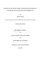 Families leaving family therapy after one or two sessions : a psychiatric mental health nursing perspective