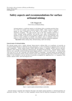 Safety aspects and recommendations for surface artisanal mining