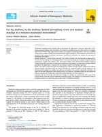 For the students, by the students: Student perceptions of low cost medical moulage in a resource-constrained environment