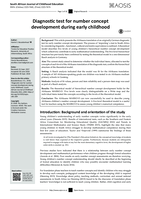 Diagnostic test for number concept development during early childhood