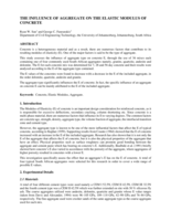 The influence of aggregate on the elastic modulus of concrete