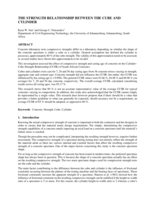 The strength relationship between the cube and cylinder