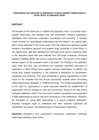 Antecedents and outcomes of satisfaction in buyer-supplier relationships in South Africa: A replication study