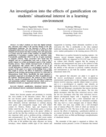 An investigation into the effects of gamification on students’ situational interest in a learning environment