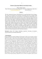 Dynamics of knowledge diffusion in the informal settings
