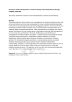 Pre-service teacher development : a model to develop critical media literacy through computer game play
