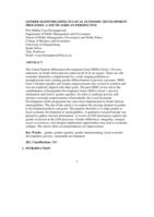 Gender mainstreaming in local economic development processes : a South African perspective