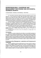 Entrepreneurial leadership and management for change and successful business growth