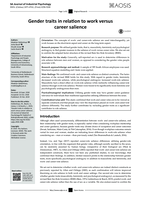 Gender traits in relation to work versus career salience