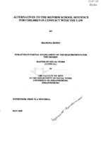Alternatives to the reform school sentence for children in conflict with the law