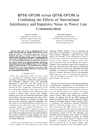 BPSK-OFDM versus QFSK-OFDM in combating the effects of narrowband interference and impulsive noise in power line communication