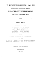 'n Funksieverrekening van die hoofverpleegkundige se posverantwoordelikhede in staatshospitale