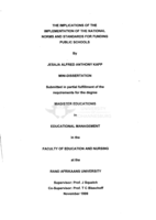 The implications of the implementation of the national norms and standards for funding public schools