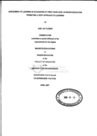 Assessment of learning in accounting at first-year level  in higher education : promoting a deep approach-to-learning