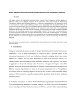 Robot adoption and FDIs driven transformation in the automotive industry