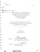The effect of chiropractic treatment of the thoracic and cervical spine on angina pectoris : a case series