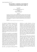 Measuring learning transfer in a financial institution (Part 2).