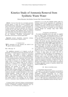Kinetics study of ammonia removal from synthetic waste water