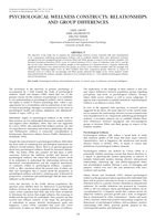 Psychological wellness constructs: Relationships and group differences.