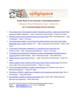 UJDigispace Webometrics report - October 2013