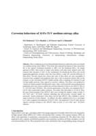 Corrosion behaviour of Al-Fe-Ti-V medium entropy alloy