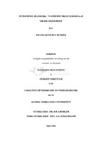 Effektiewe spanwerk : 'n onderwysbestuursopgaaf vir die skoolhoof